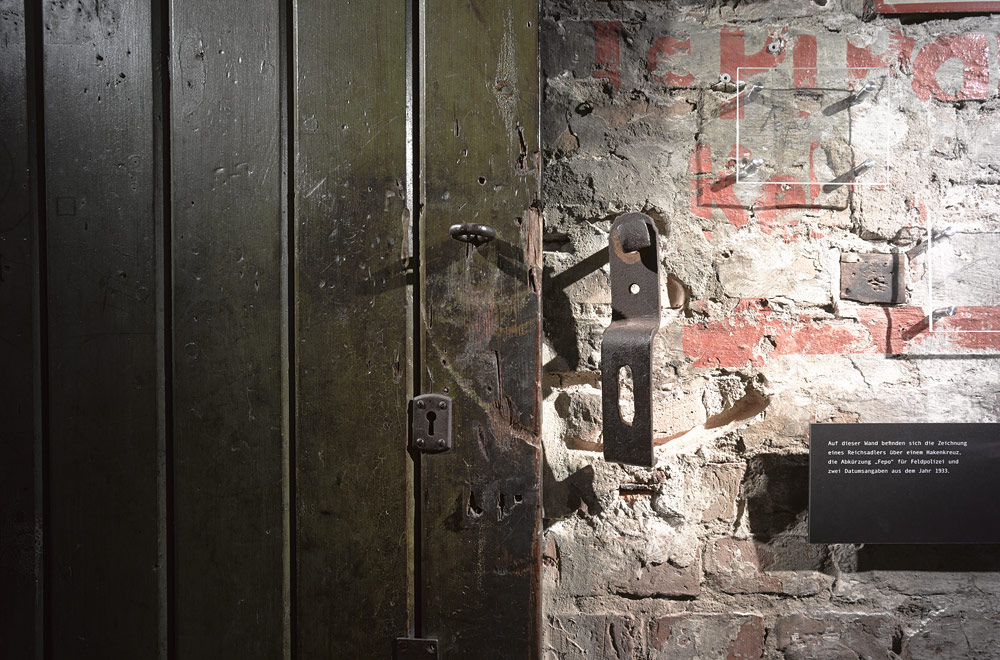 Haftraum 3, Detailansicht Türschloss. Foto: Harry Weber