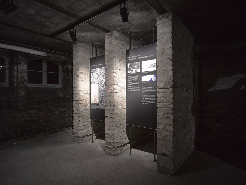 Exhibition panel in the former boiler room. Photo: Harry Weber