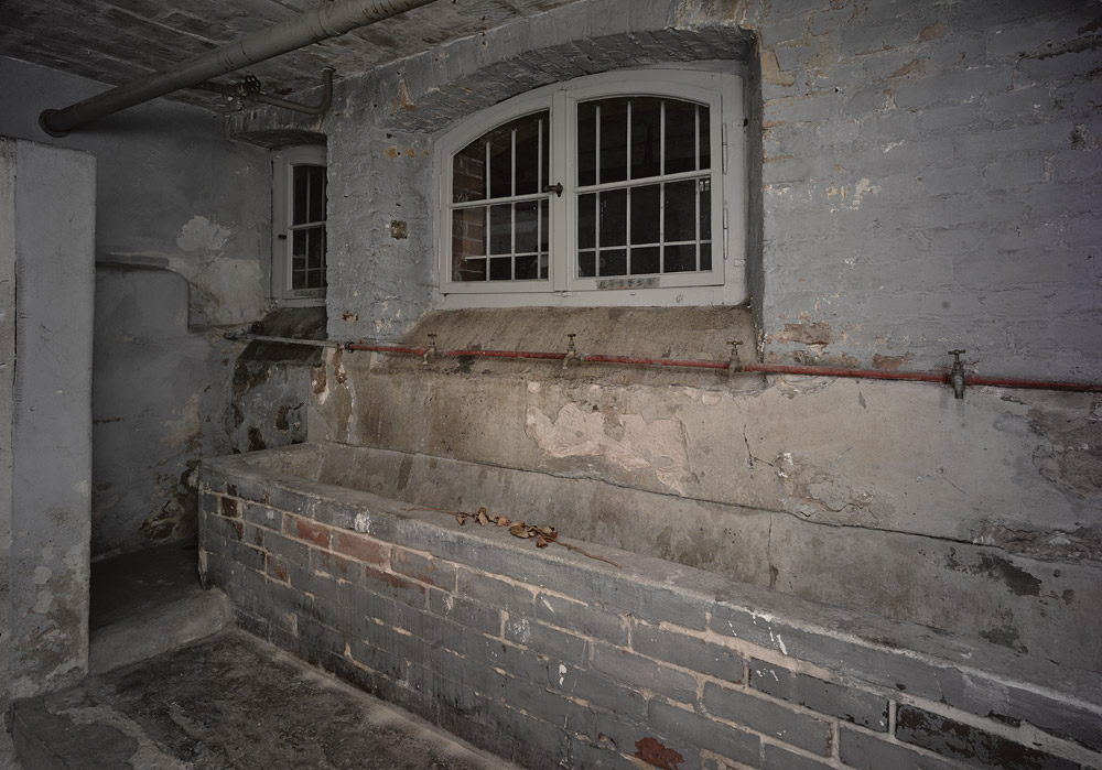 View of the former washing room. Photo: Harry Weber